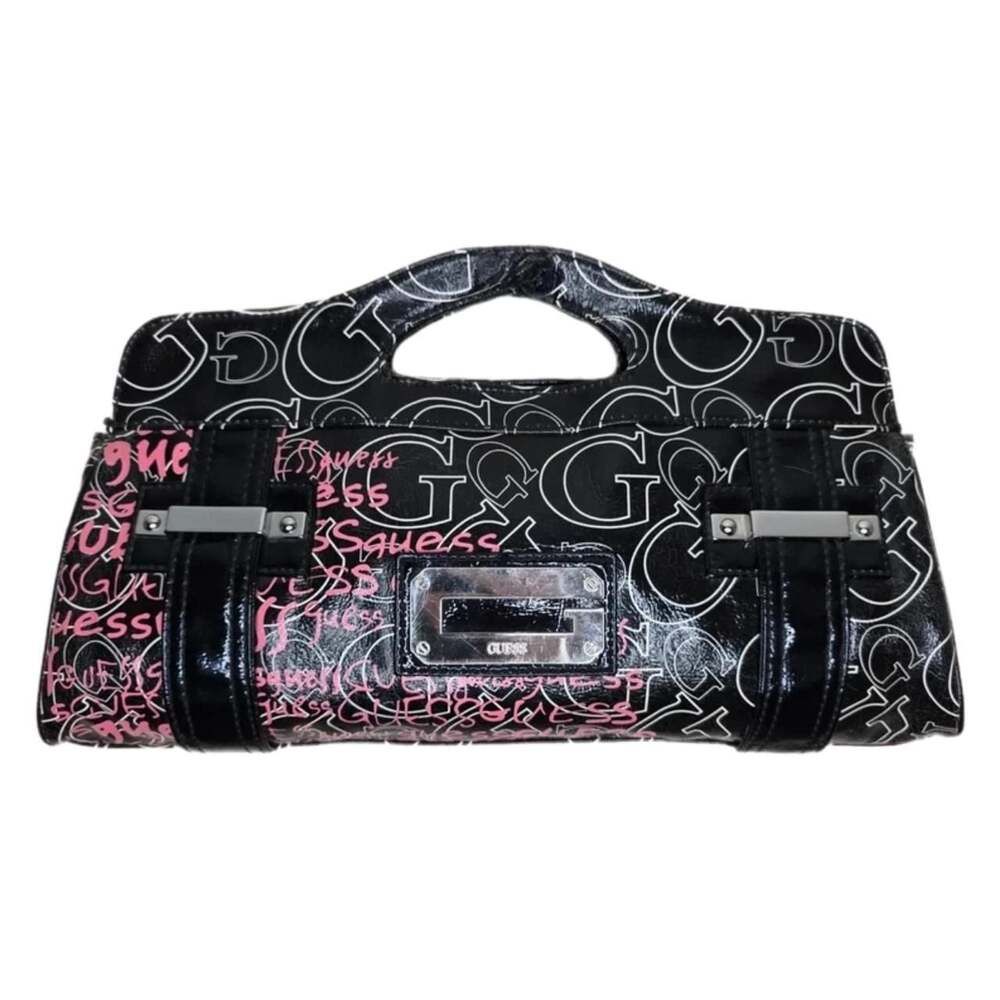 Guess Vintage Y2K Arm Candy Graffiti Logo Cutout Handle Clutch